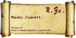 Mauks Zsanett névjegykártya